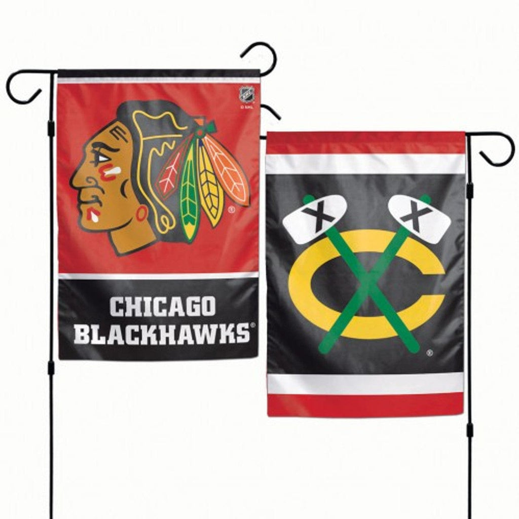 Flags 12x18 Chicago Blackhawks Flag 12x18 Garden Style 2 Sided 032085794291