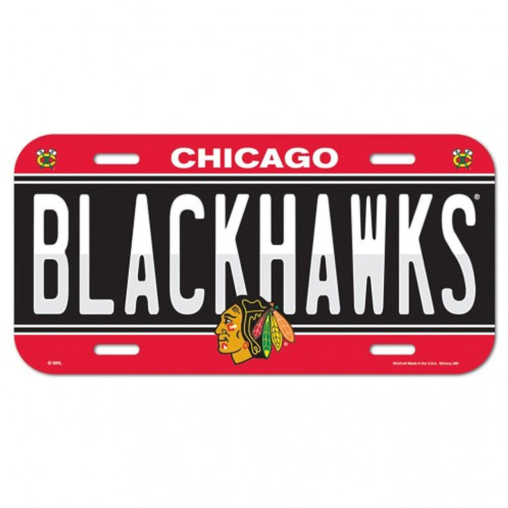 License Plate Plastic Chicago Blackhawks License Plate 032085852366