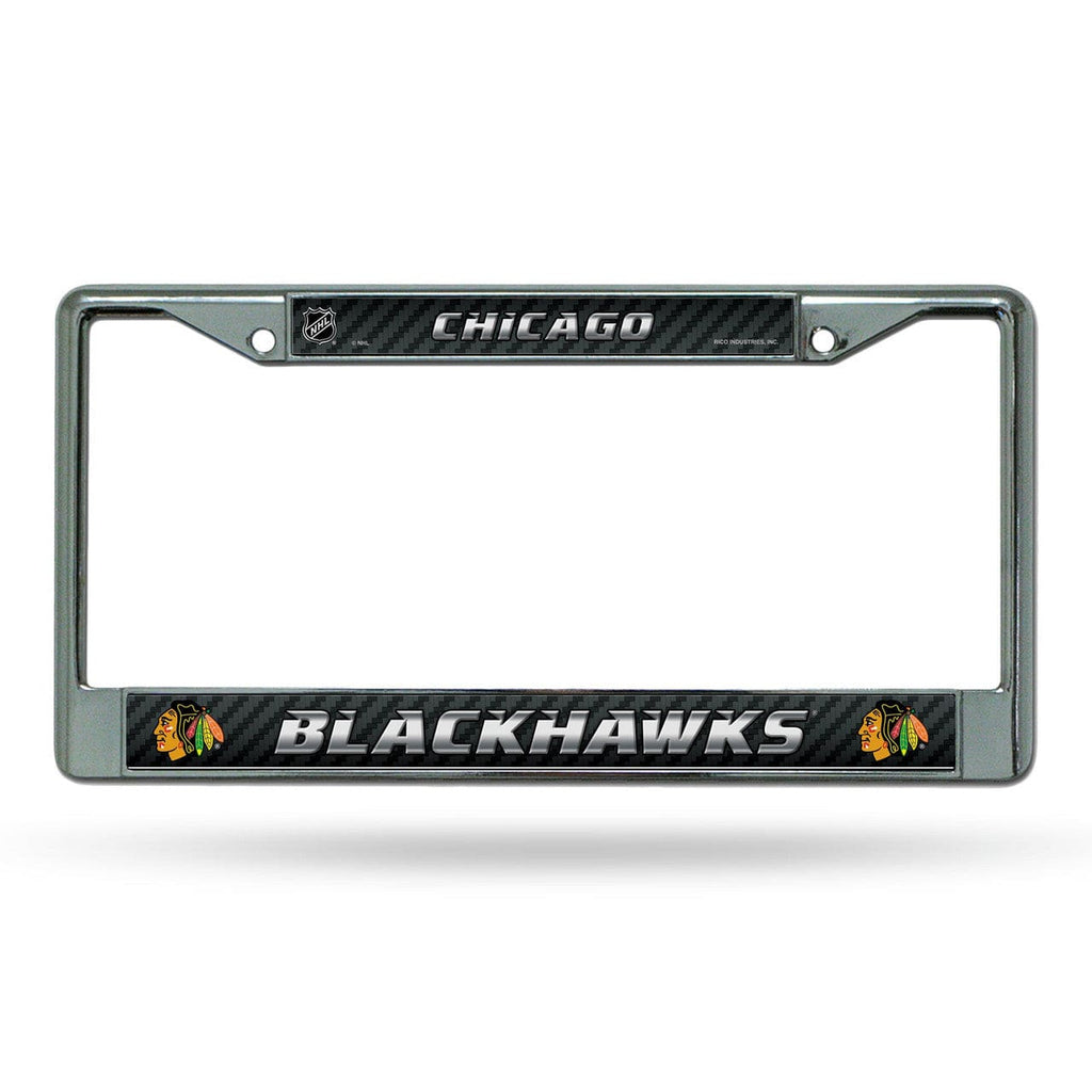 License Frame Chrome Chicago Blackhawks License Plate Frame Chrome Printed Insert 767345483065