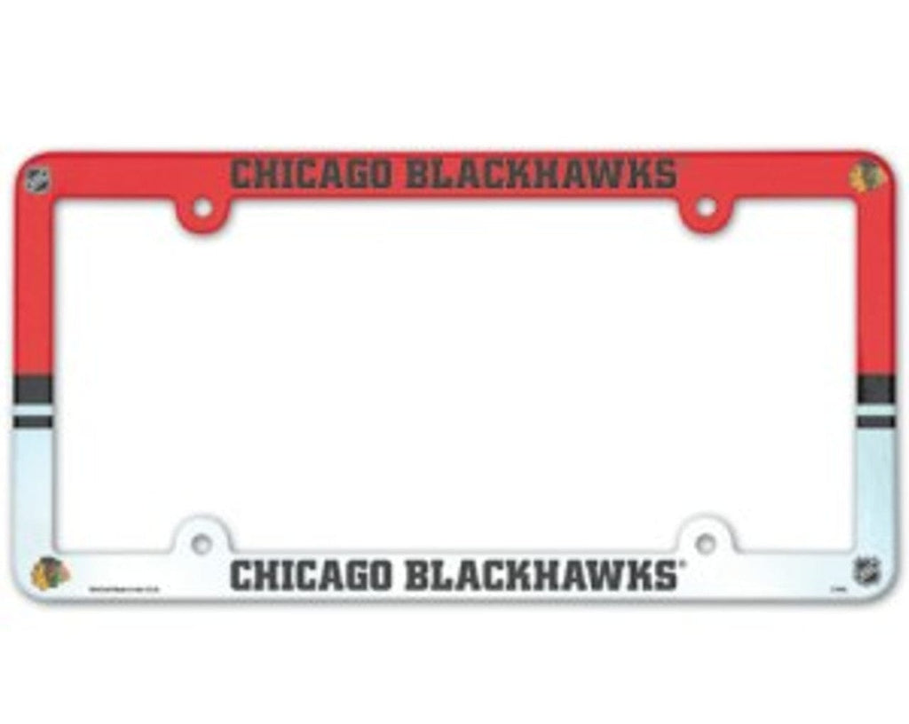 License Frame Plastic Chicago Blackhawks License Plate Frame - Full Color 032085901514