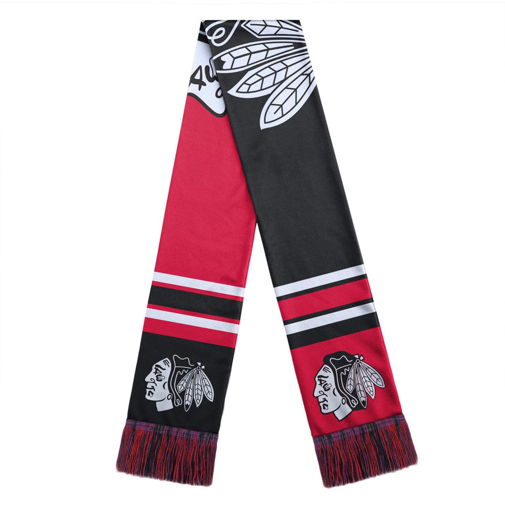 Scarf Colorblock Big Logo Style Chicago Blackhawks Scarf Colorblock Big Logo Design 191418968119