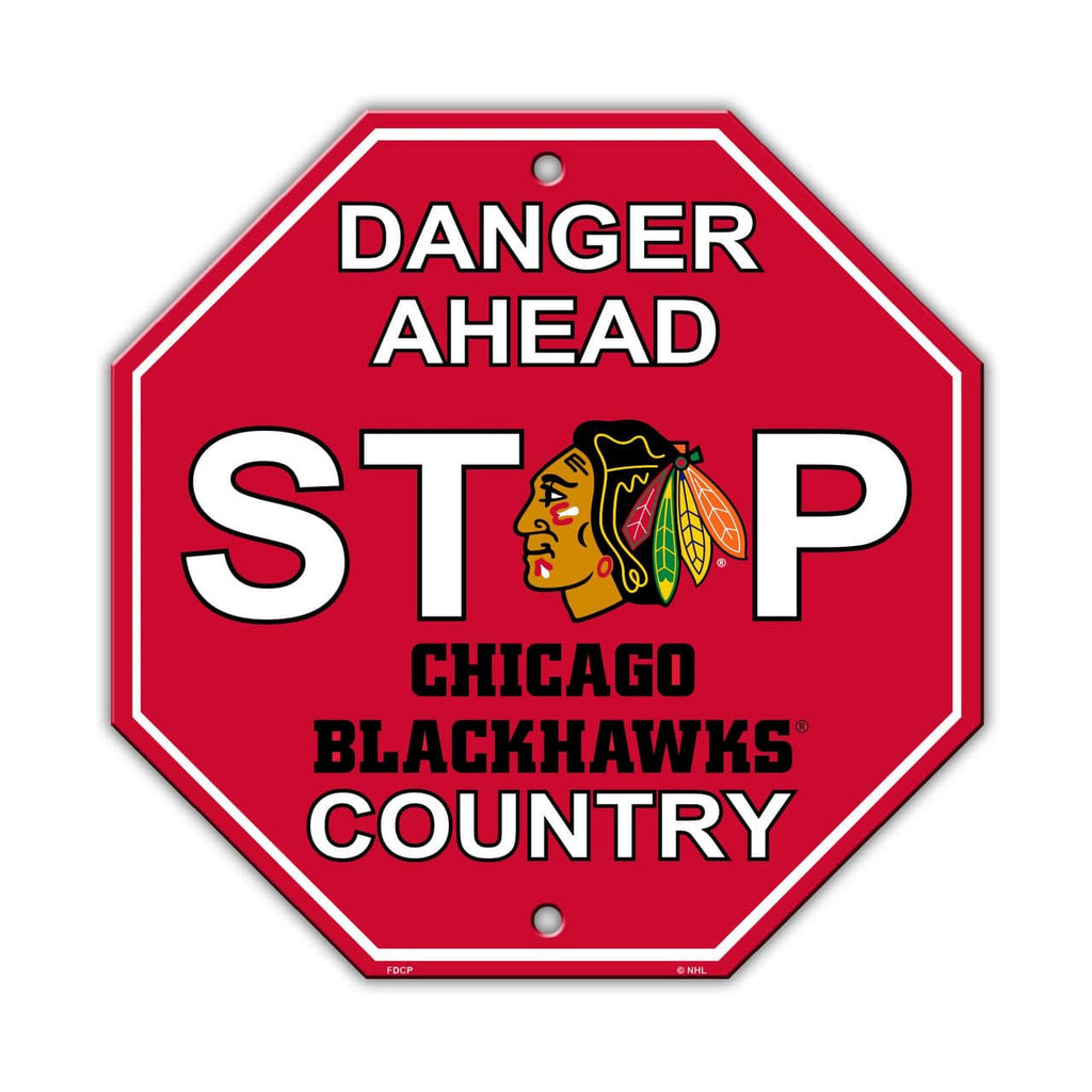 Pending Image Upload Chicago Blackhawks Sign 12x12 Plastic Stop Style CO 023245805148