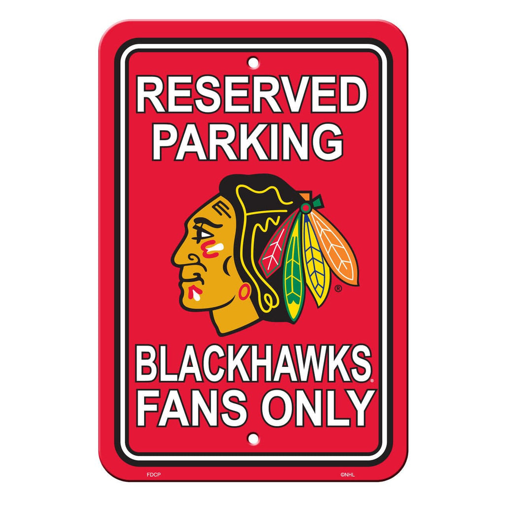 Chicago Blackhawks Chicago Blackhawks Sign 12x18 Plastic Reserved Parking Style CO 023245802147
