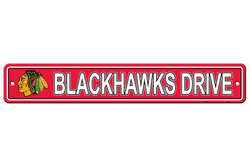 Chicago Blackhawks Chicago Blackhawks Sign 4x24 Plastic Street Style CO 023245803144