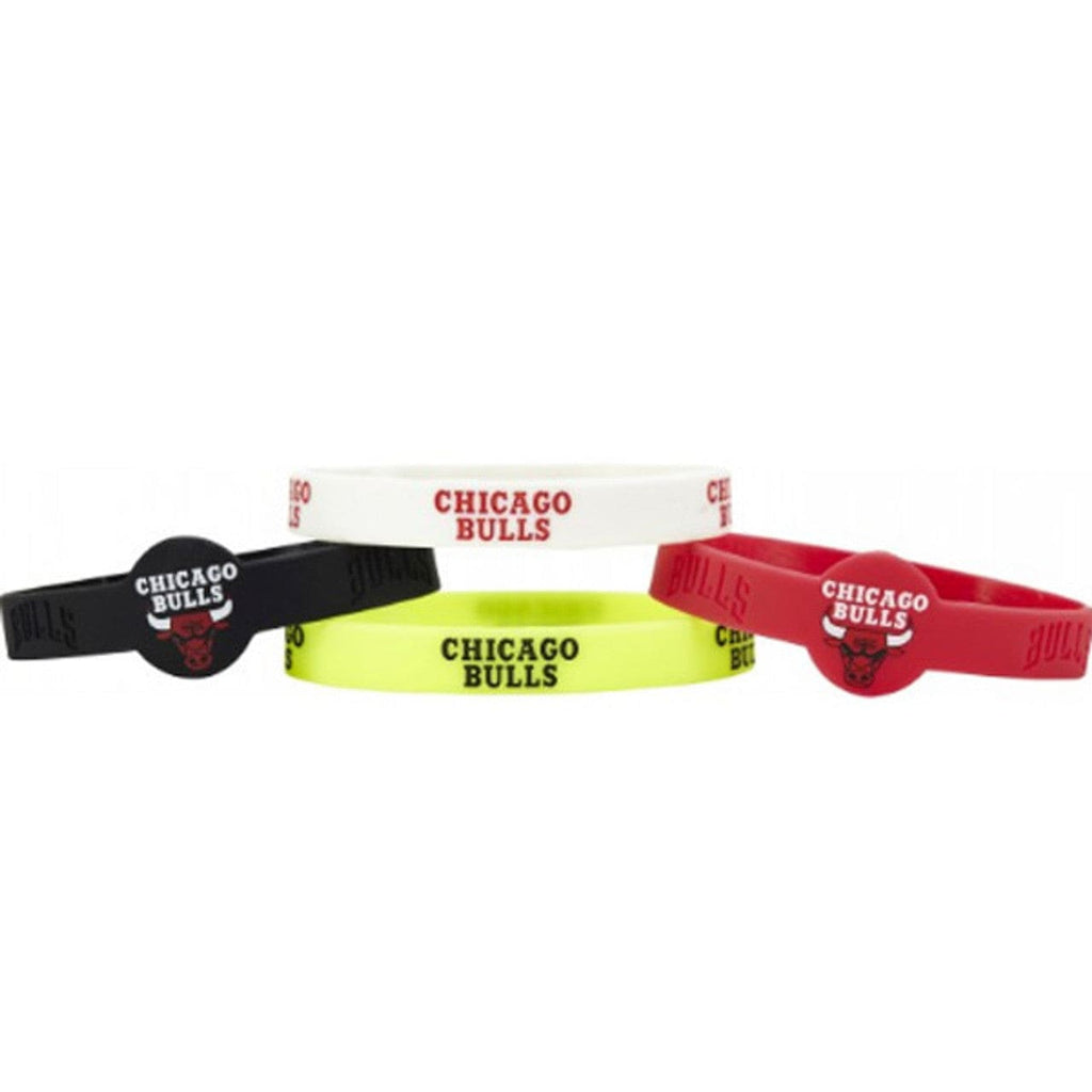 Jewelry Bracelets 4 Packs Chicago Bulls Bracelets 4 Pack Silicone - Special Order 763264421249