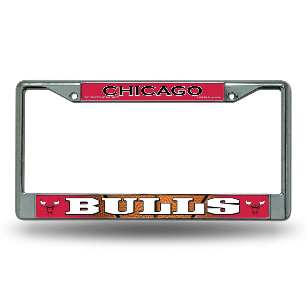 License Frame Chrome Chicago Bulls License Plate Frame Chrome Printed Insert 611407026137