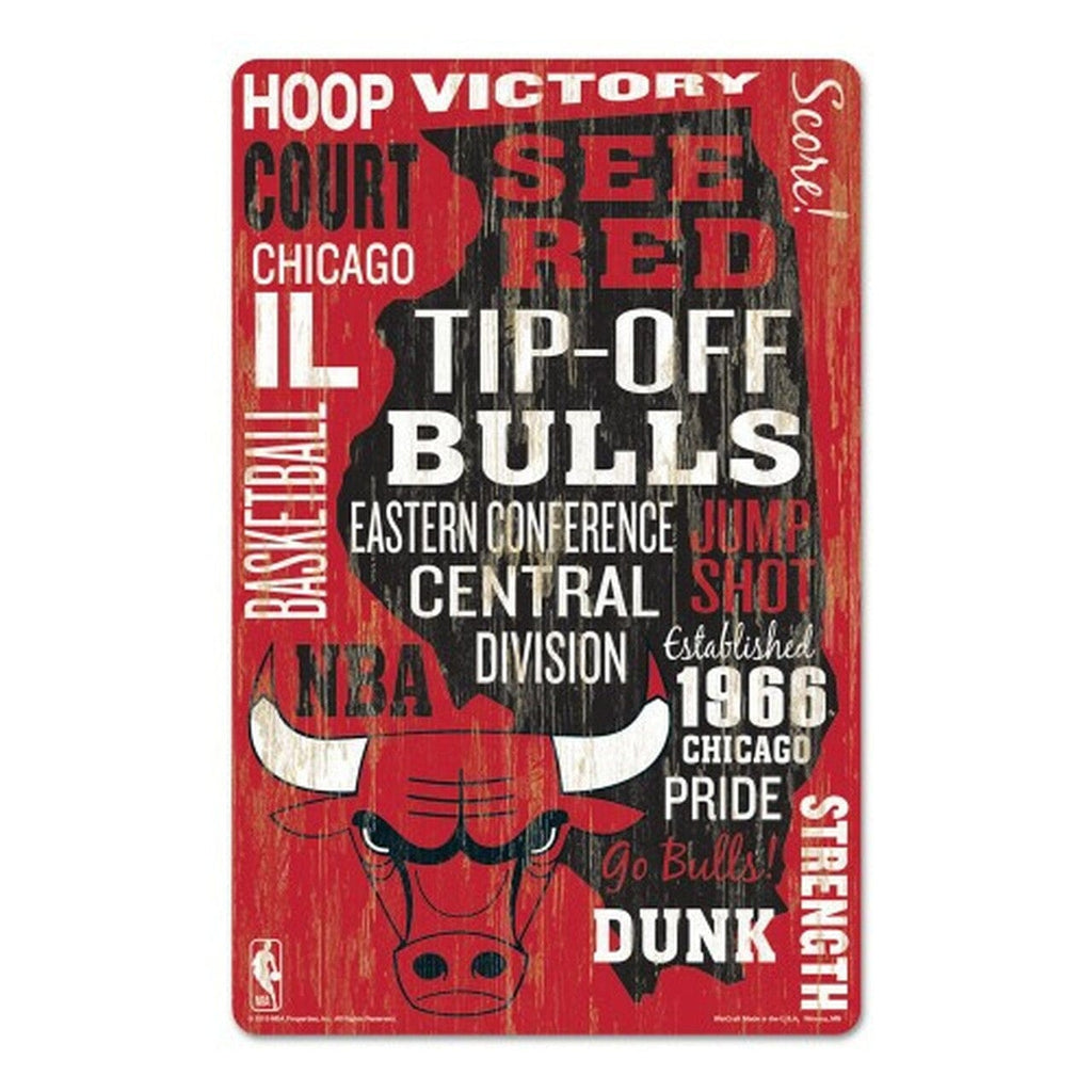 Sign 11x17 Established Home Chicago Bulls Sign 11x17 Wood Wordage Design 032085574251