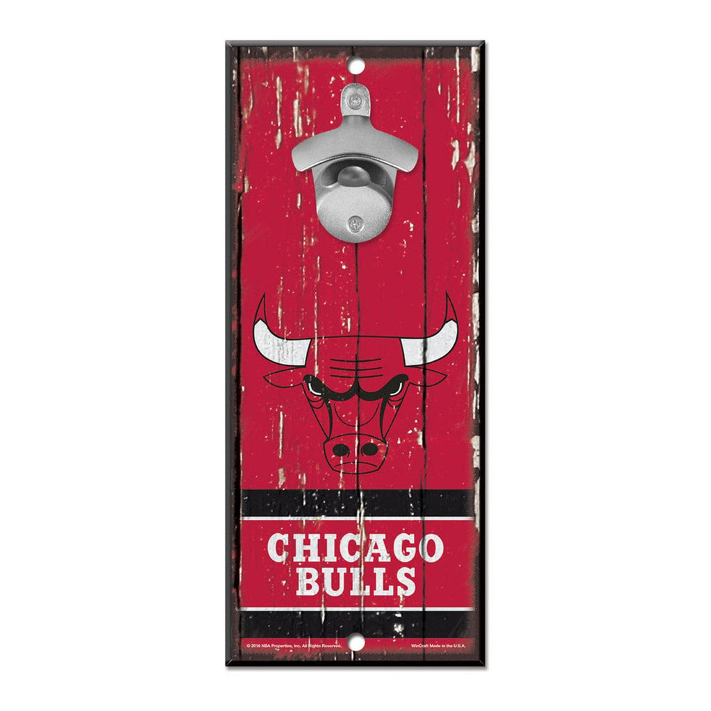 Sign 5x11 Bottle Opener Chicago Bulls Sign Wood 5x11 Bottle Opener - Special Order 032085744357