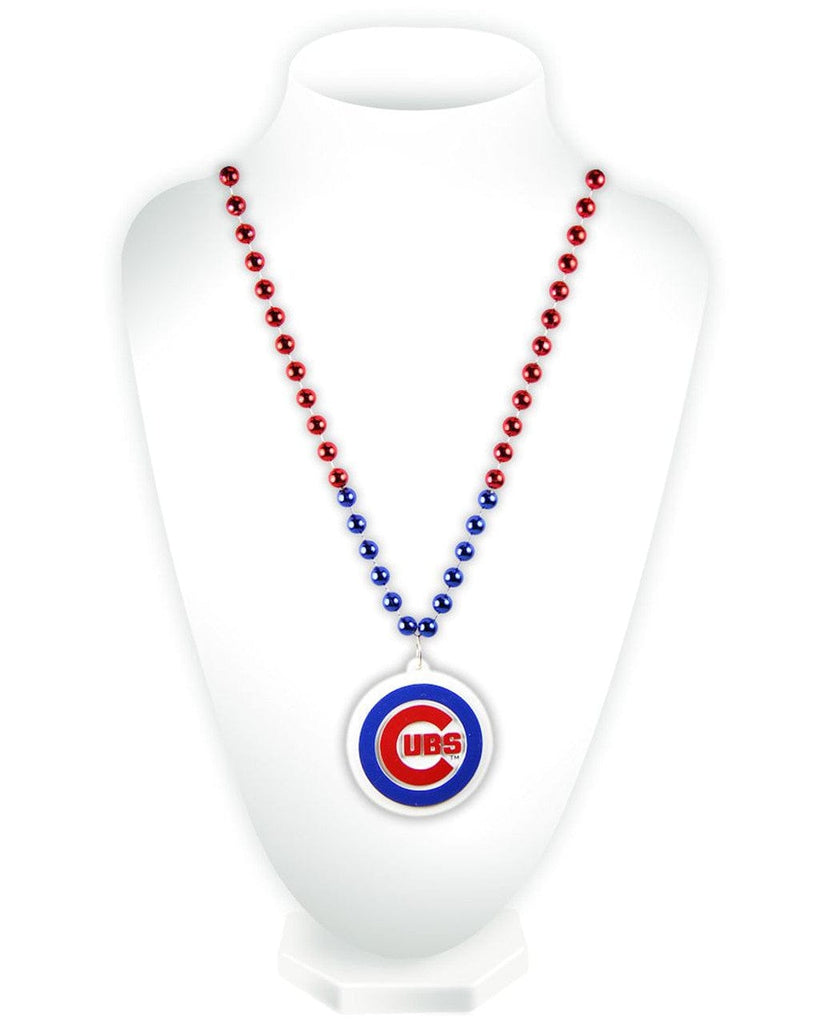 Jewelry Neck Beads Mdln Mardi G Chicago Cubs Beads with Medallion Mardi Gras Style 094746571832