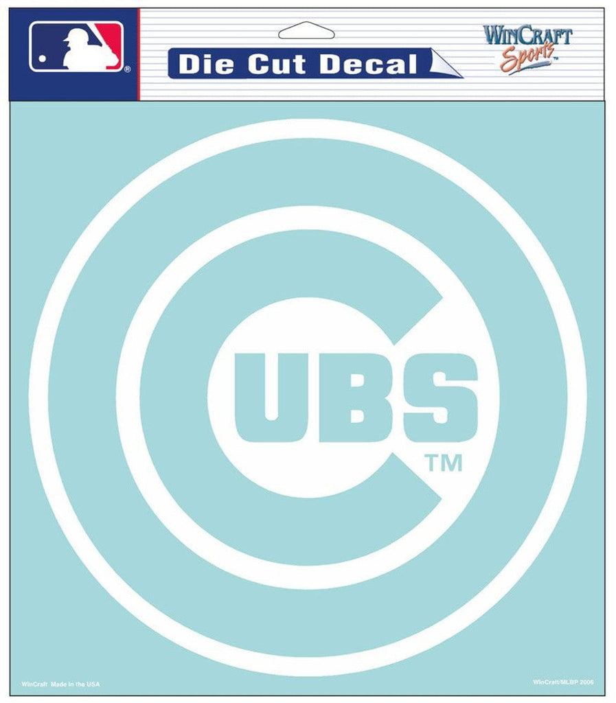 Decal 8x8 Perfect Cut White Chicago Cubs Decal 8x8 Die Cut White 032085249142