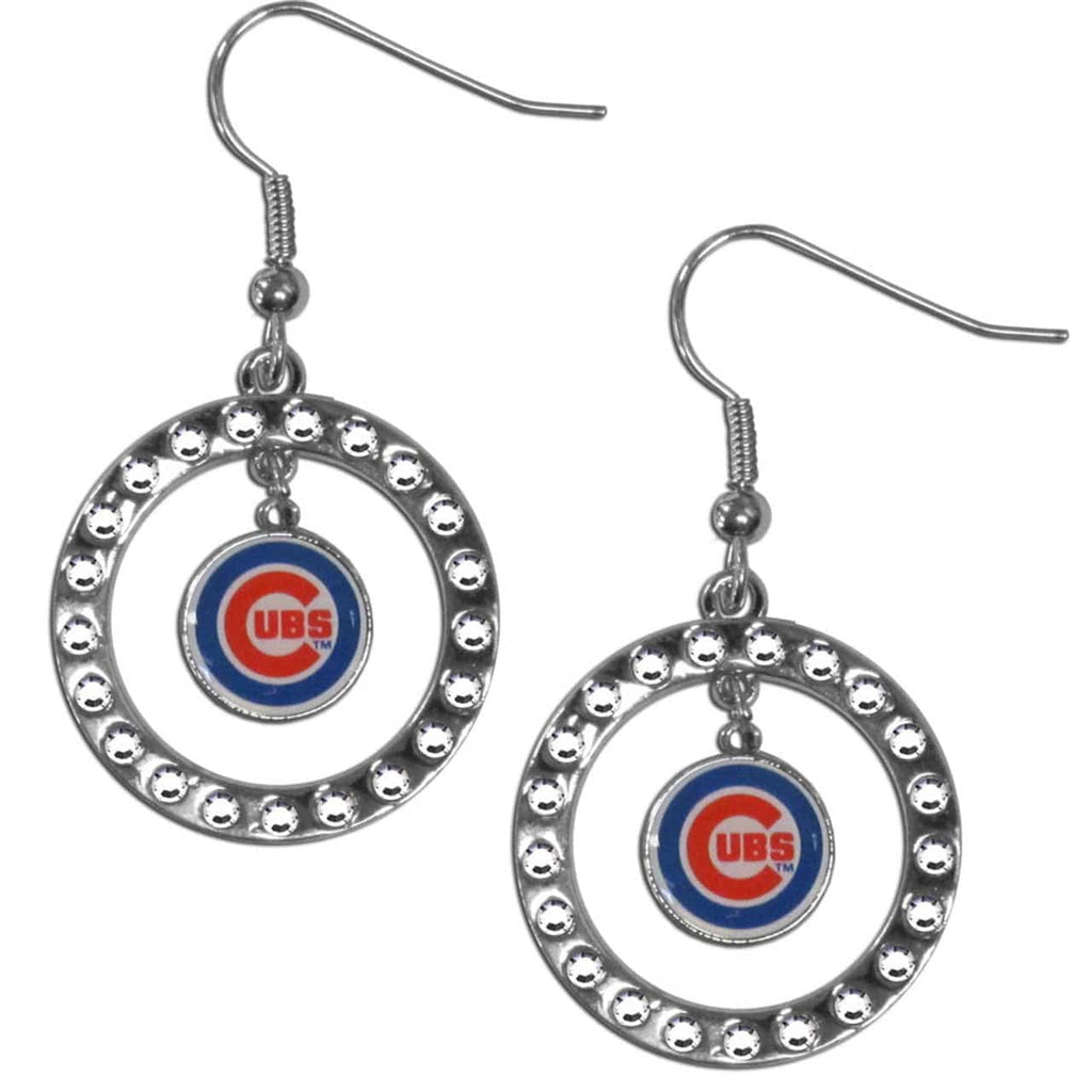 Chicago Cubs Chicago Cubs Earrings Hoop Rhinestone CO 754603275913