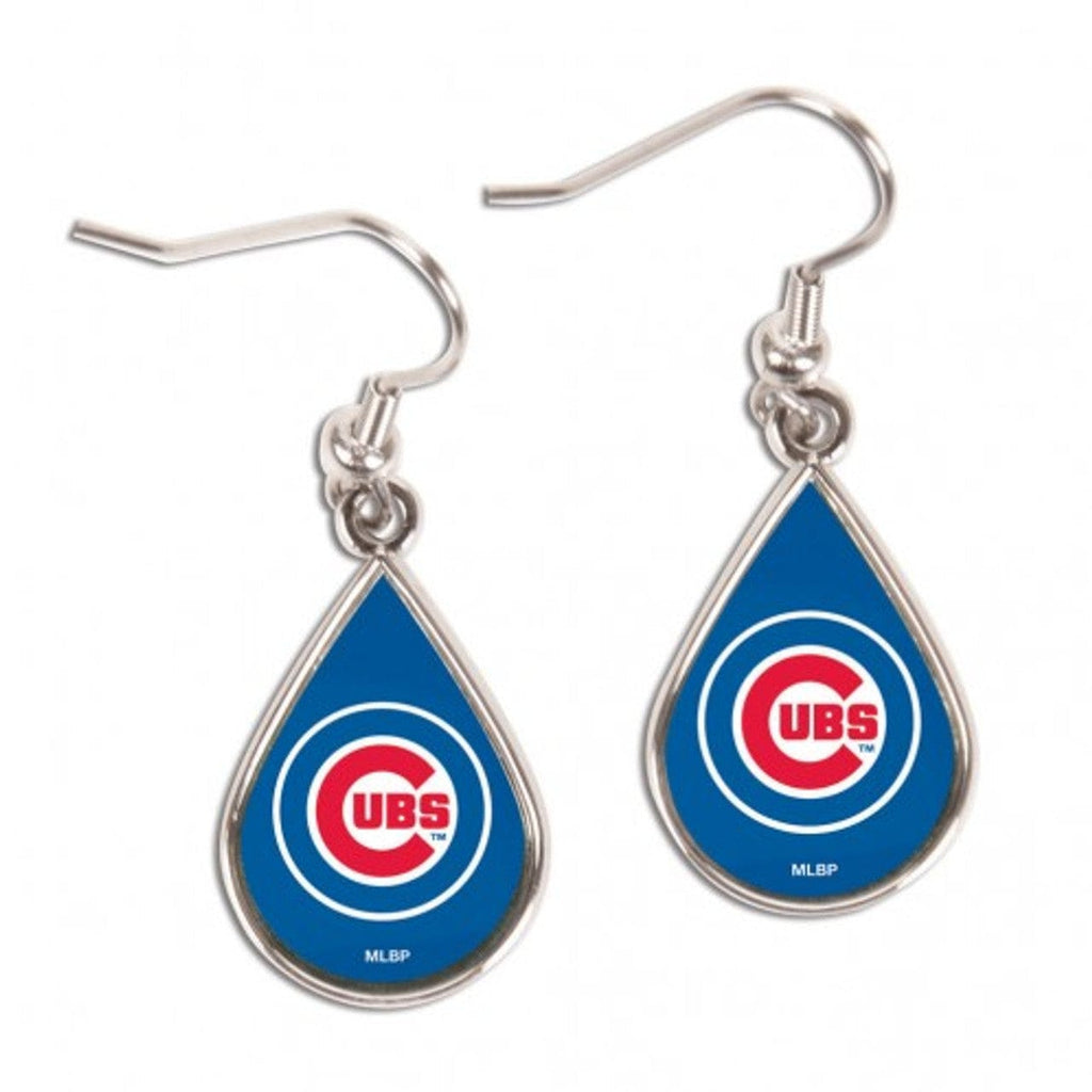 Jewelry Earrings Tear Drop Chicago Cubs Earrings Tear Drop Style 032085266033