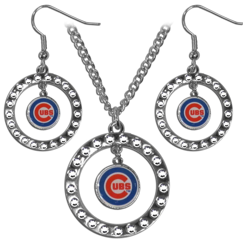 Chicago Cubs Chicago Cubs Jewelry Set Necklace & Earrings CO 754603276842