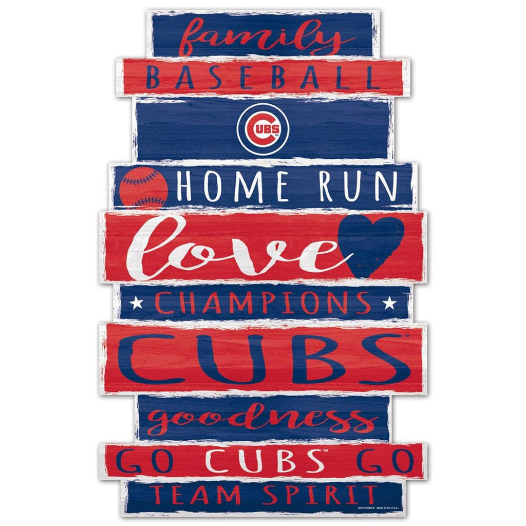 Sign 11x17 Established Home Chicago Cubs Sign 11x17 Wood Family Word Design 032085622693
