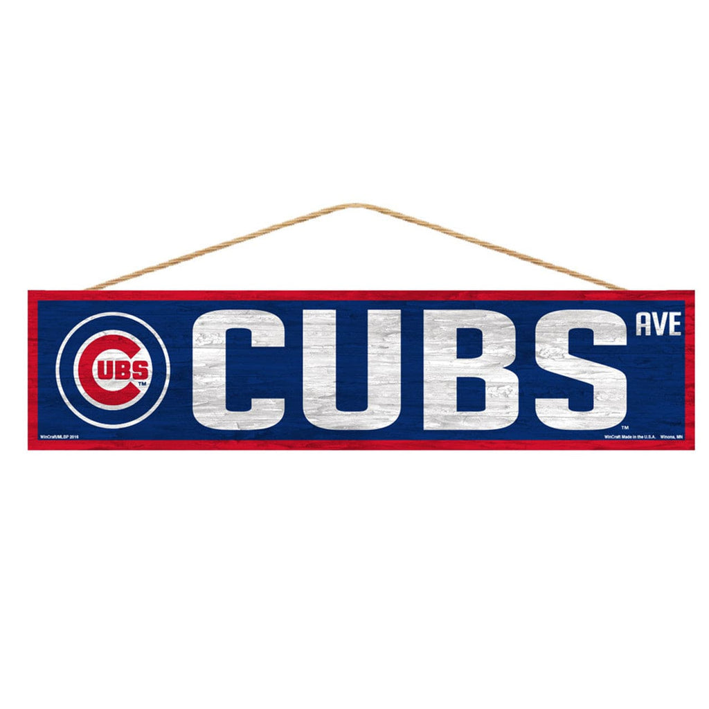 Sign 4x17 Avenue Chicago Cubs Sign 4x17 Wood Avenue Design 032085464330