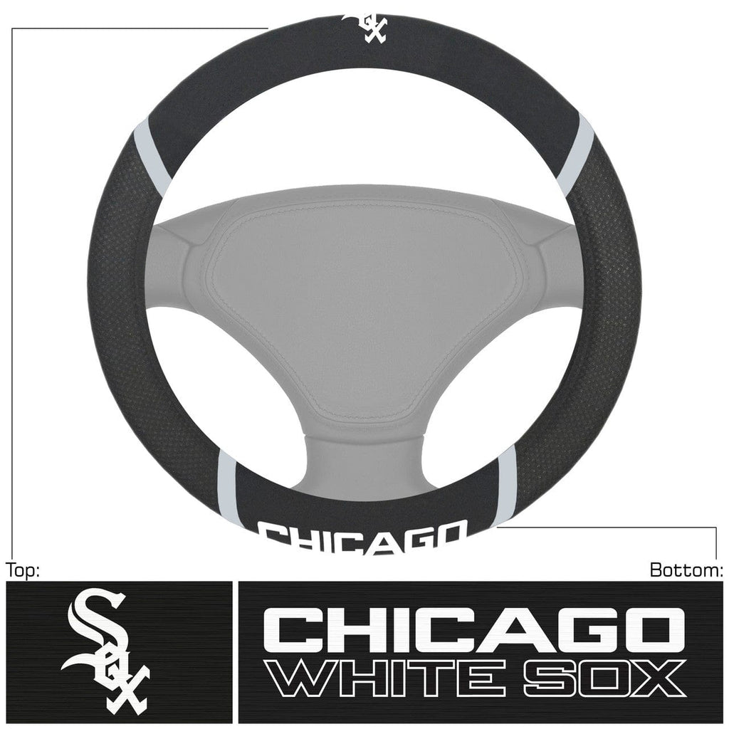 Steering Wheel Covers Mesh Chicago White Sox Steering Wheel Cover Mesh/Stitched 842281165456