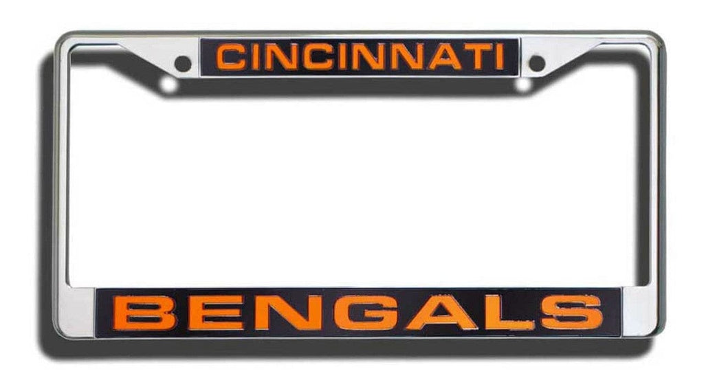 License Frame Chrome Cincinnati Bengals License Plate Frame Laser Cut Chrome - Special Order 094746402433