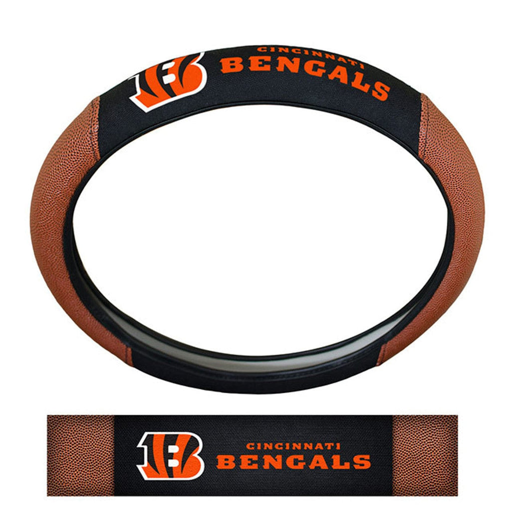 Steering Wheel Covers Pigskin Cincinnati Bengals Steering Wheel Cover Premium Pigskin Style 681620253078