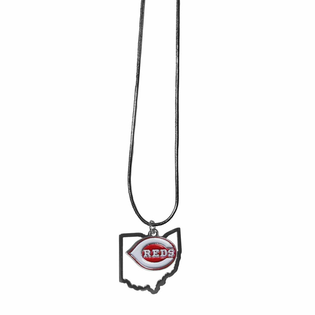 Cincinnati Reds Cincinnati Reds Necklace Chain with State Shape Charm CO 754603676291