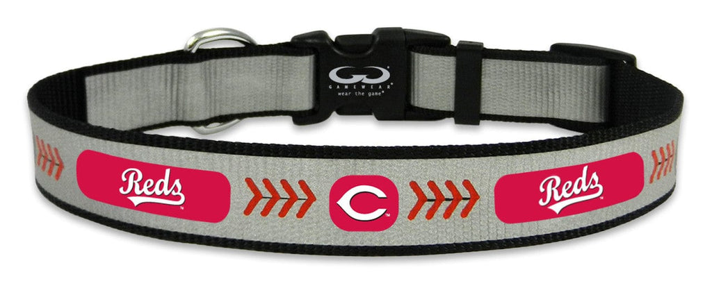 Pet Collar Medium Cincinnati Reds Reflective Medium Baseball Collar 844214059030