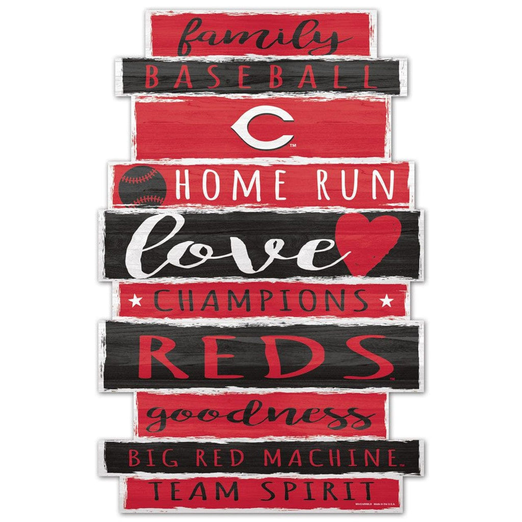 Sign 11x17 Established Home Cincinnati Reds Sign 11x17 Wood Family Word Design 032085624369