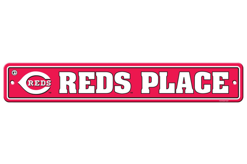 Cincinnati Reds Cincinnati Reds Sign 4x24 Plastic Street Style CO 023245603171