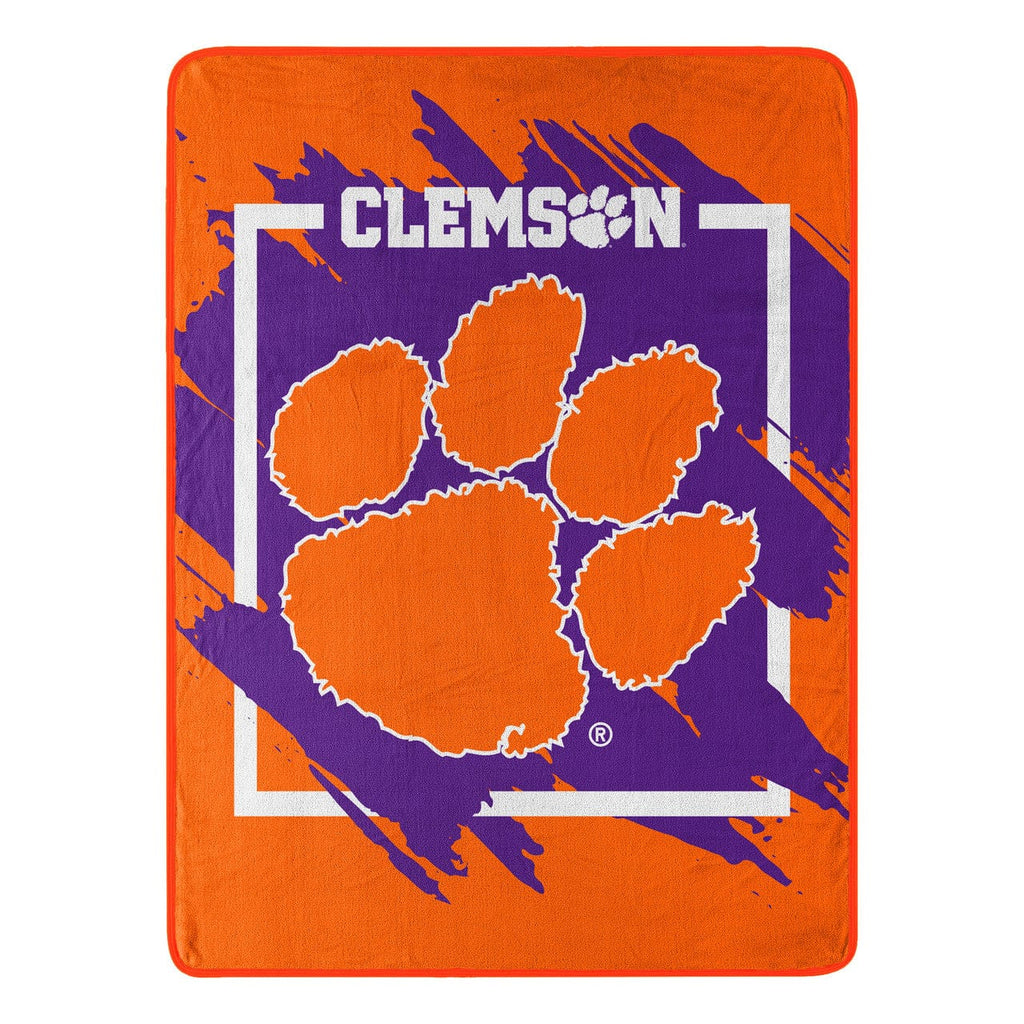 Blankets Clemson Tigers Blanket 46x60 Micro Raschel Dimensional Design Rolled 190604330068