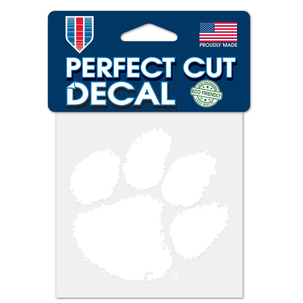 Decal 4x4 Perfect Cut White Clemson Tigers Decal 4x4 Perfect Cut White 032085940056