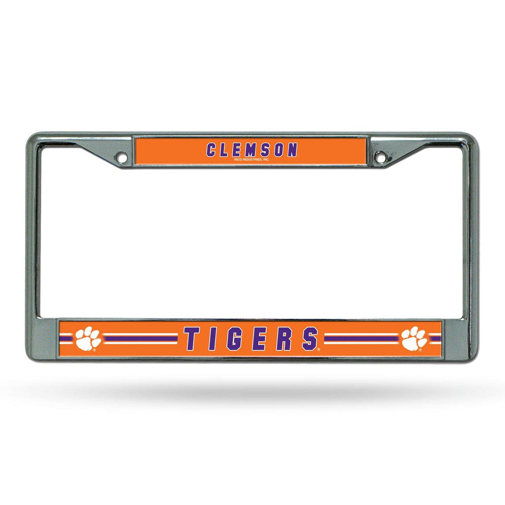 License Frame Chrome Clemson Tigers License Plate Frame Chrome Printed Insert 767345269348