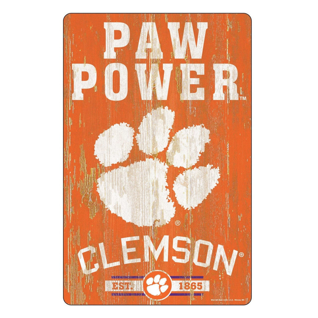 Sign 11x17 Slogan Clemson Tigers Sign 11x17 Wood Slogan Design 032085591326