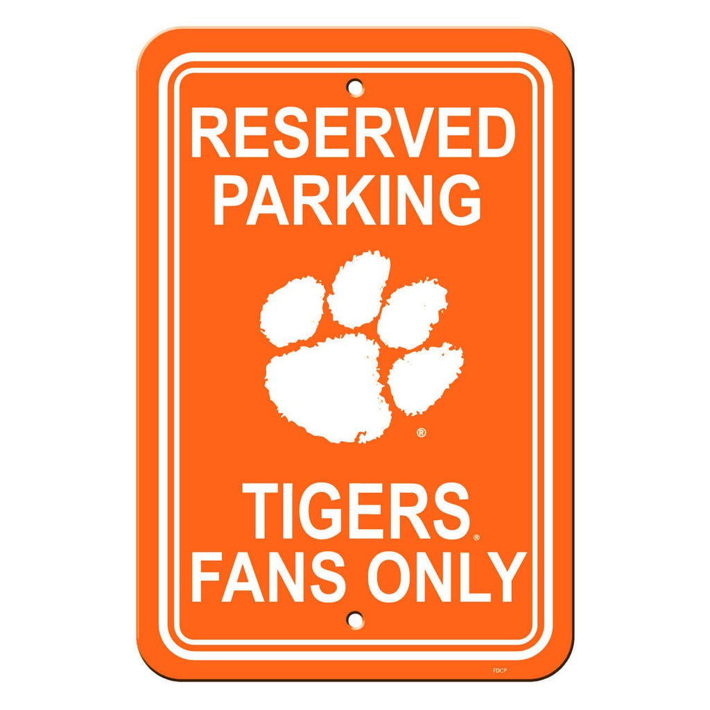 Clemson Tigers Clemson Tigers Sign 12x18 Plastic Reserved Parking Style CO 023245502115