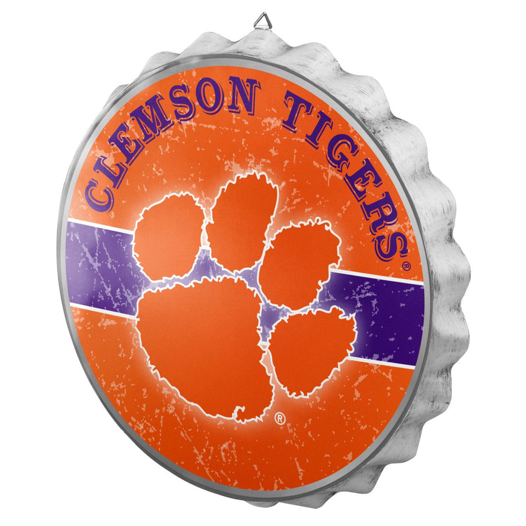 Clemson Tigers Clemson Tigers Sign Bottle Cap Style Distressed 191418842310