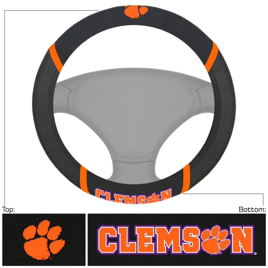 Steering Wheel Covers Mesh Clemson Tigers Steering Wheel Cover Mesh/Stitched 842989048495