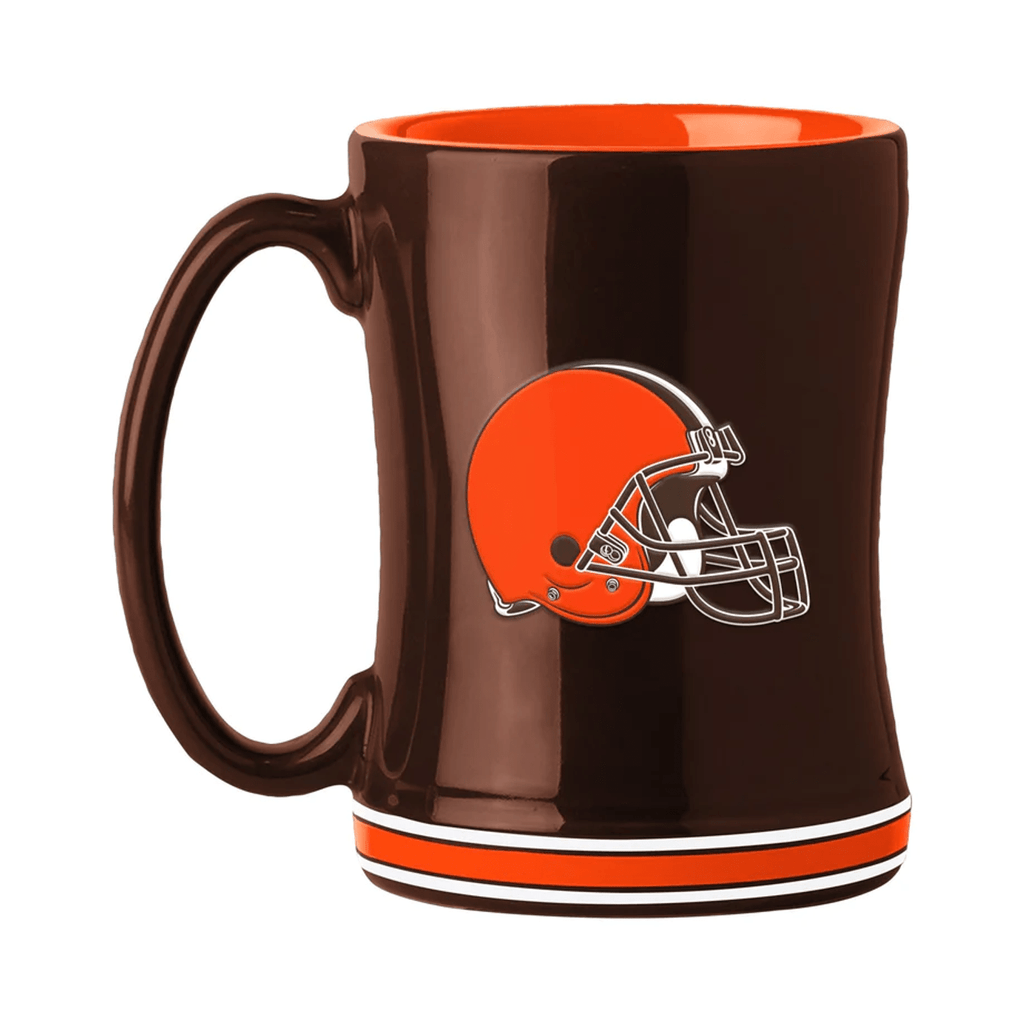 Drink Mug 14 Relief Cleveland Browns Coffee Mug 14oz Sculpted Relief Team Color 806293710691