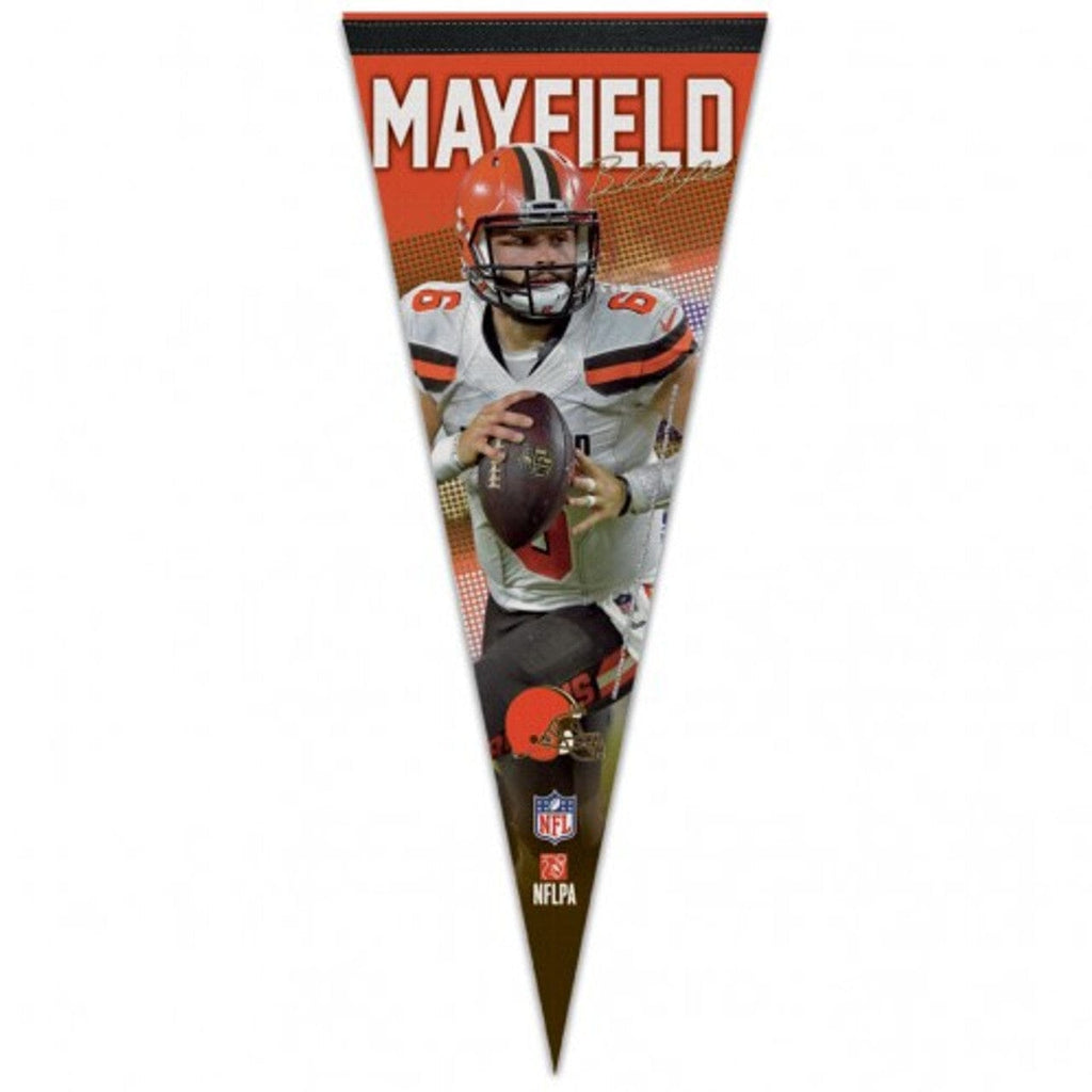 Pennant 12x30 Premium Cleveland Browns Pennant 12x30 Premium Style Baker Mayfield Design - Special Order 032085115638