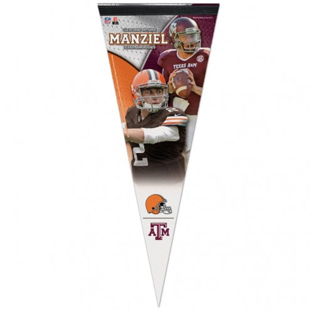 Cleveland Browns Cleveland Browns Pennant 12x30 Premium Style Johnny Manziel Design CO 032085673664