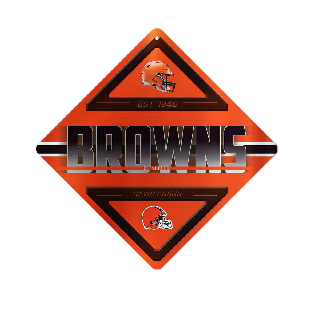 Sign 12x12 Metal Cleveland Browns Sign Metal Diamond Shape 611407462270