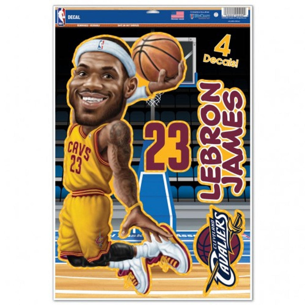 Cleveland Cavaliers Cleveland Cavaliers Decal 11x17 Multi Use LeBron James Caricature Design CO 032085180841