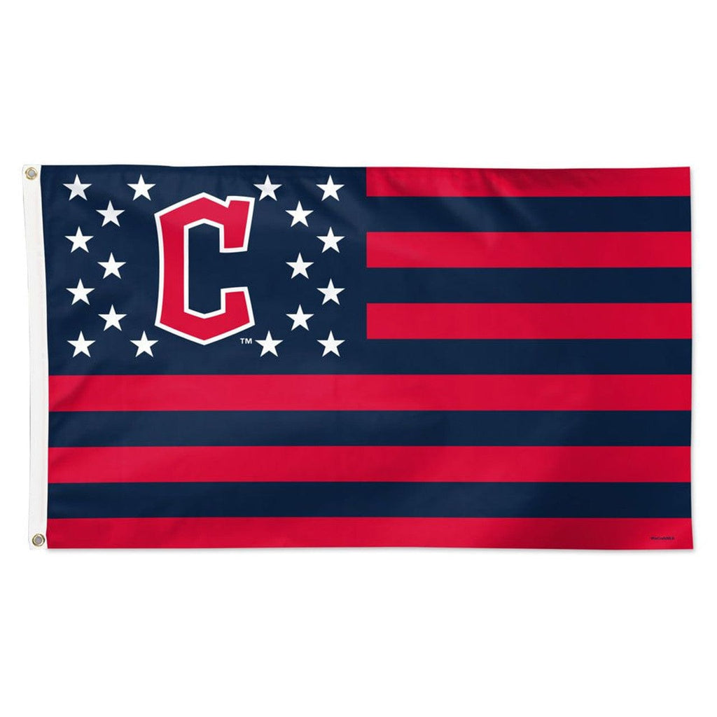 Cleveland Guardians Cleveland Guardians Flag 3x5 Deluxe Style Stars and Stripes Design 032085027092
