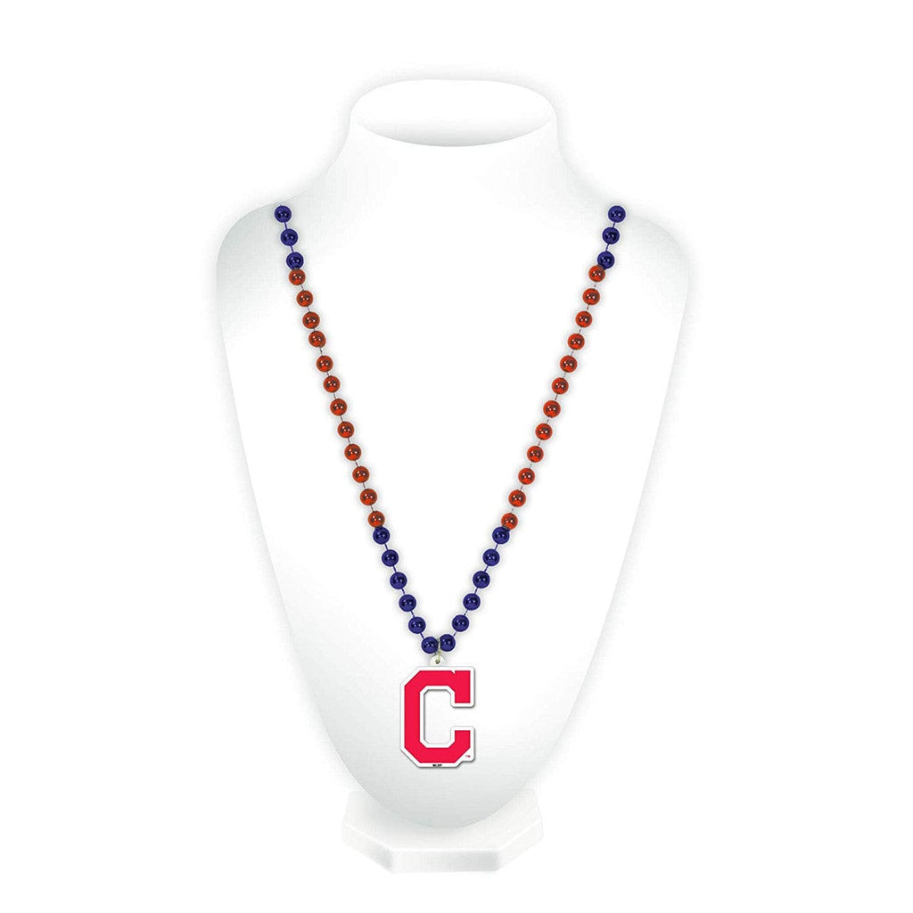 MLB Legacy Teams Cleveland Indians Beads with Medallion Mardi Gras Style C Logo - Special Order 767345532992