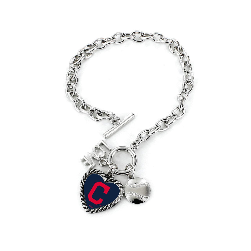 MLB Legacy Teams Cleveland Indians Bracelet Charmed Sport Love Baseball - Special Order 763264780650