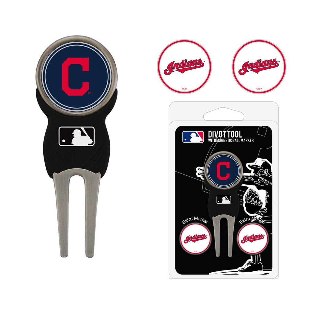 MLB Legacy Teams Cleveland Indians Golf Divot Tool with 3 Markers 637556957450