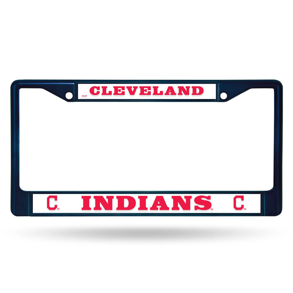 MLB Legacy Teams Cleveland Indians License Plate Frame Metal Navy Alternate Design Special Order 767345822260