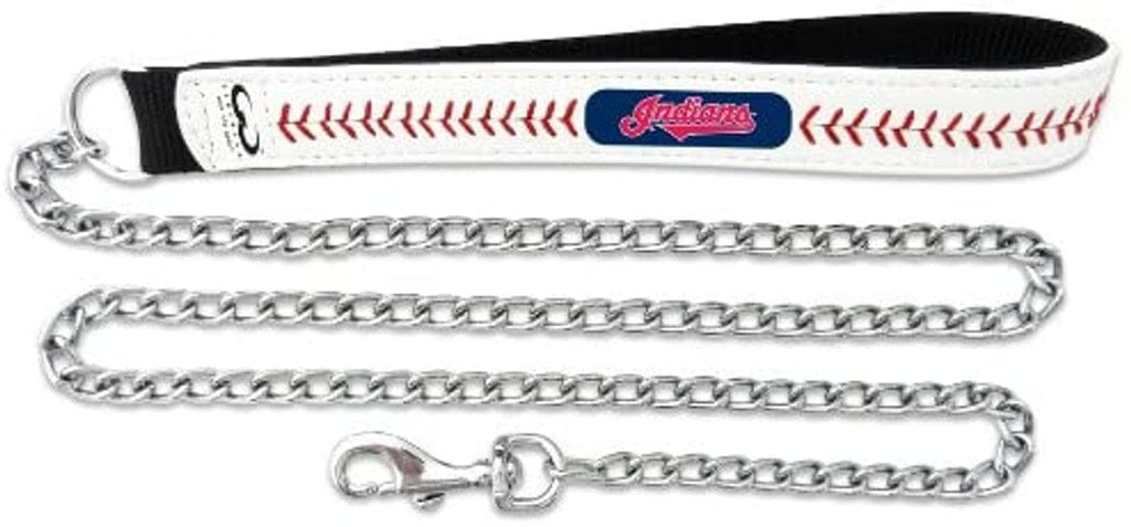 MLB Legacy Teams Cleveland Indians Pet Leash Leather Chain Baseball Size Large 844214055858