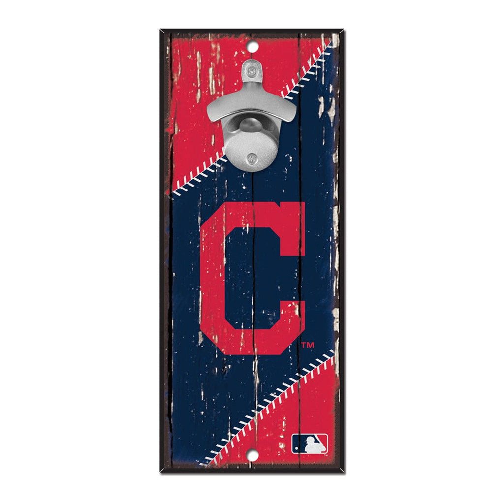 MLB Legacy Teams Cleveland Indians Sign Wood 5x11 Bottle Opener 032085588562