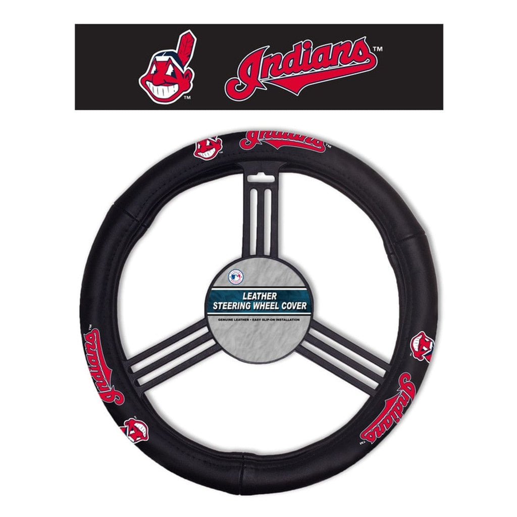 MLB Legacy Teams Cleveland Indians Steering Wheel Cover Leather CO 023245681056