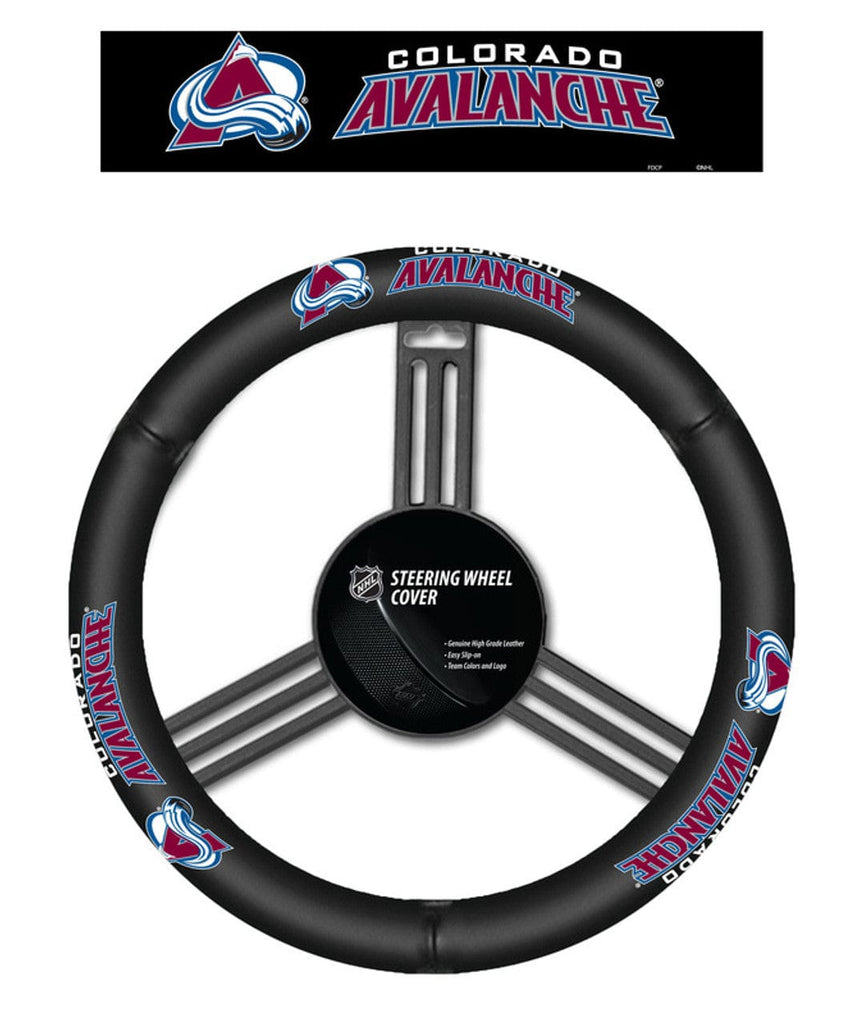 Colorado Avalanche Colorado Avalanche Steering Wheel Cover Leather CO 023245881227