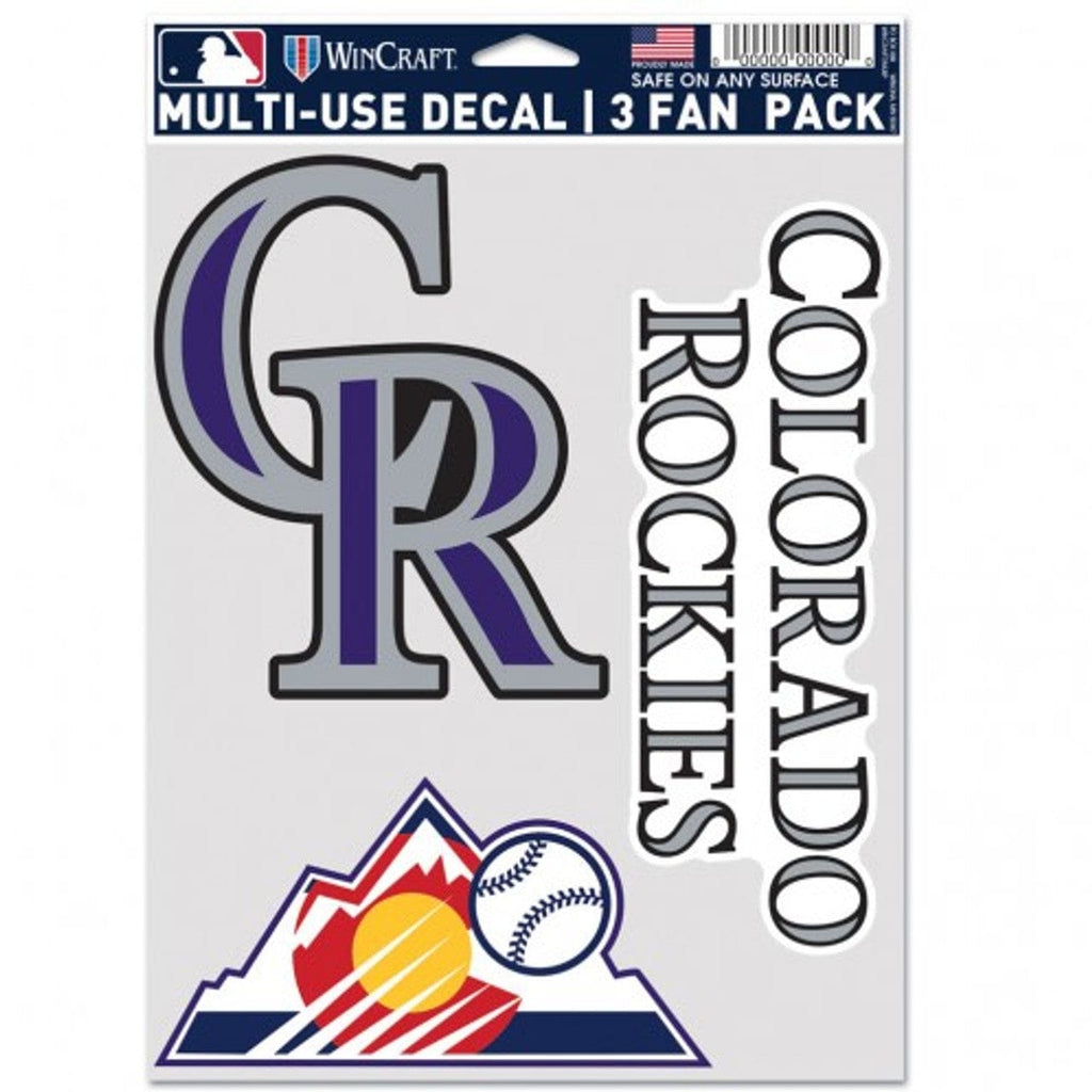 Fan Pack Decals Colorado Rockies Decal Multi Use Fan 3 Pack Special Order 194166069299