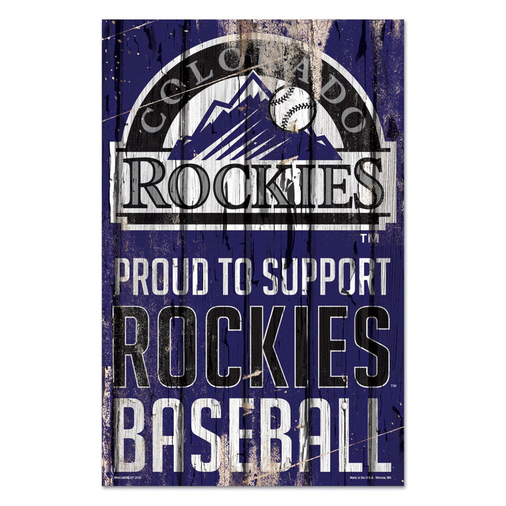 Sign 11x17 Proud To Support Colorado Rockies Sign 11x17 Wood Proud to Support Design - Special Order 032085944399