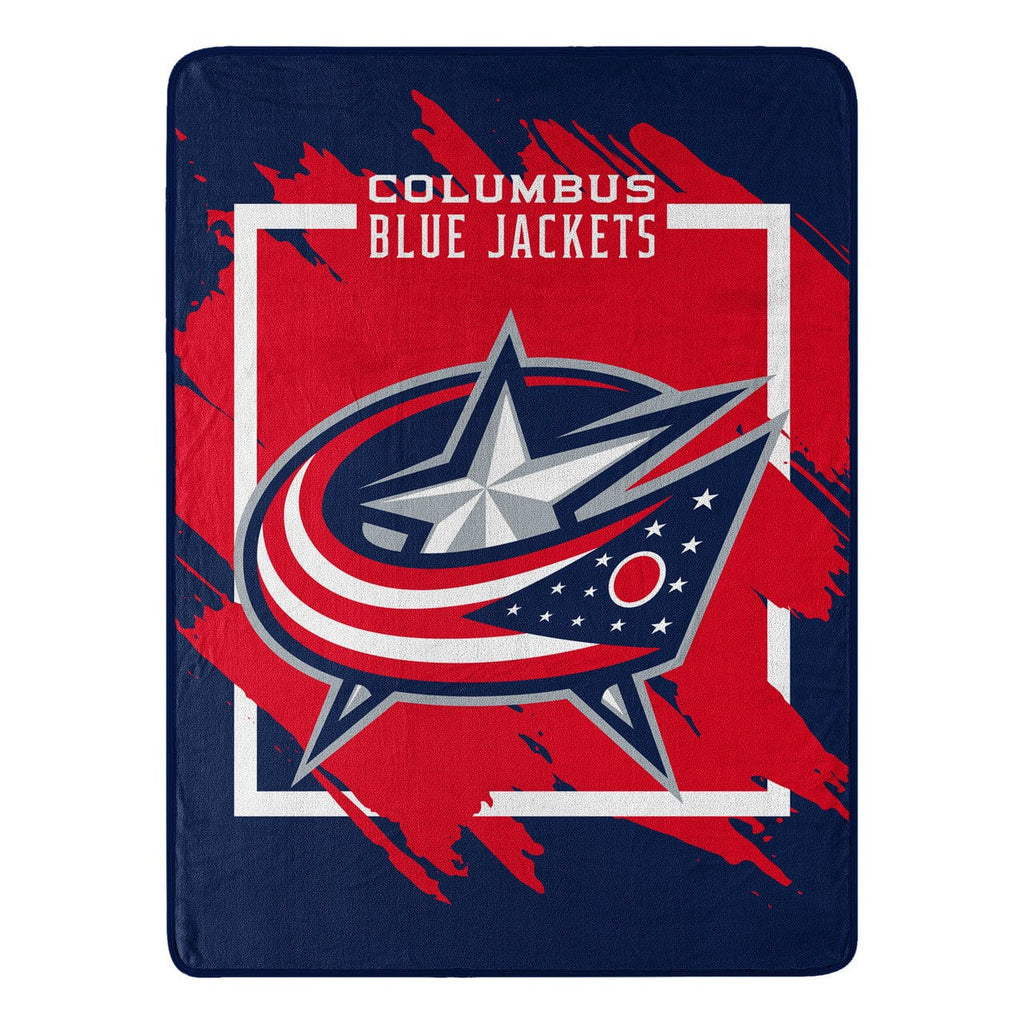 Blankets Columbus Blue Jackets Blanket 46x60 Micro Raschel Dimensional Design Rolled Special Order 190604331652